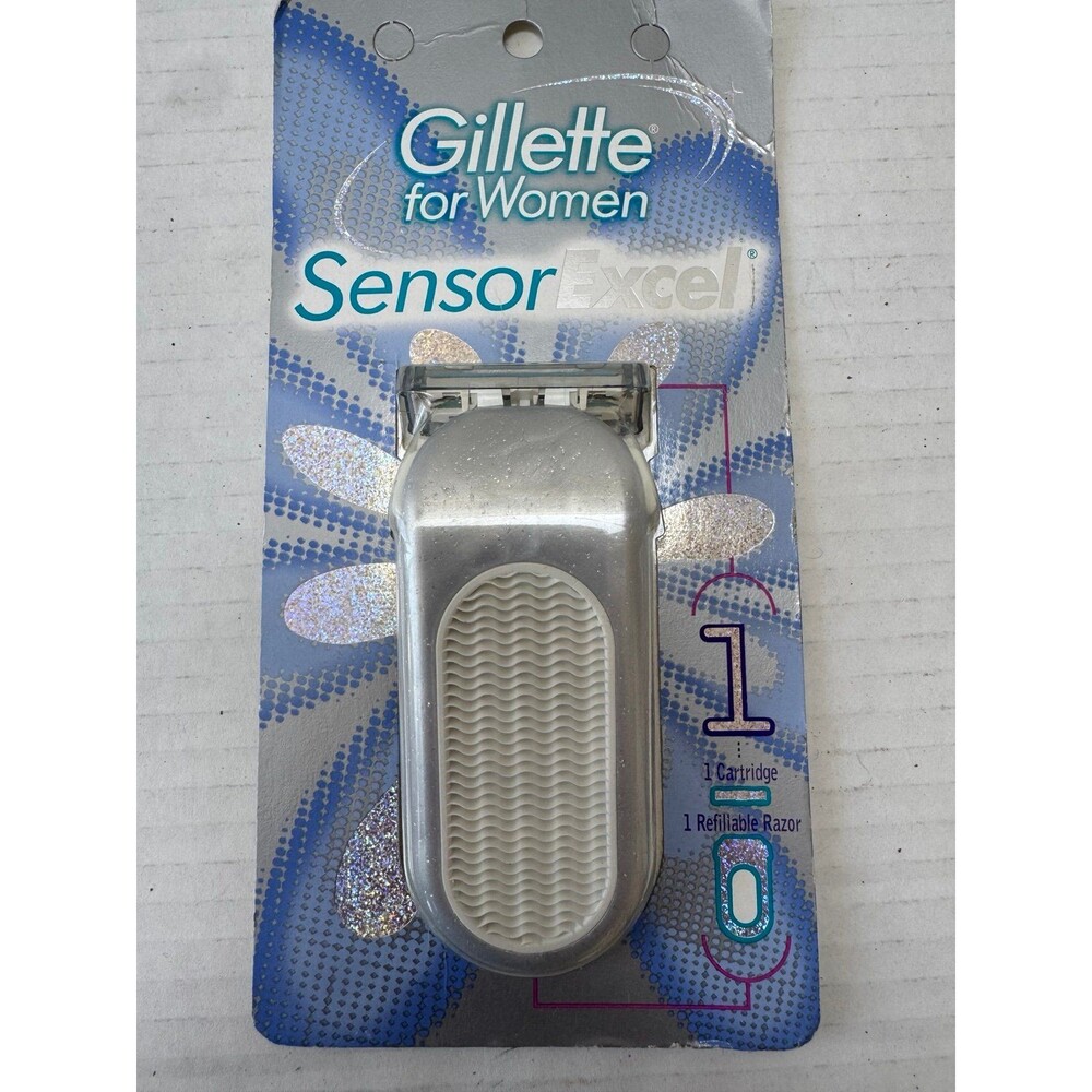 Gillette Women Sensor Excel Vintage Razor 1999 Glitter Icy Cool Silver Edition